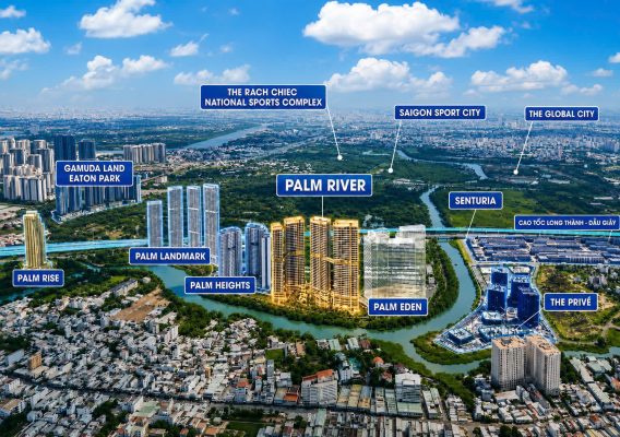 Palm River là phân khu căn hộ cao cấp 3 mặt giáp sông